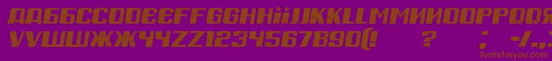 RussianSpringGrungedItalic Font – Brown Fonts on Purple Background