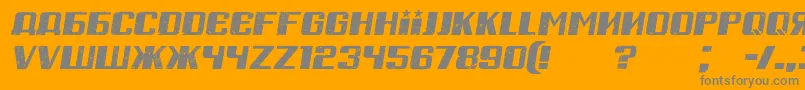 RussianSpringGrungedItalic-Schriftart – Graue Schriften auf orangefarbenem Hintergrund