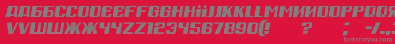 RussianSpringGrungedItalic Font – Gray Fonts on Red Background