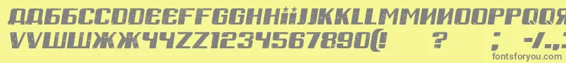 RussianSpringGrungedItalic Font – Gray Fonts on Yellow Background