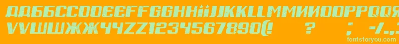 RussianSpringGrungedItalic Font – Green Fonts on Orange Background