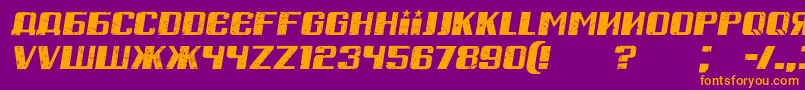 RussianSpringGrungedItalic Font – Orange Fonts on Purple Background