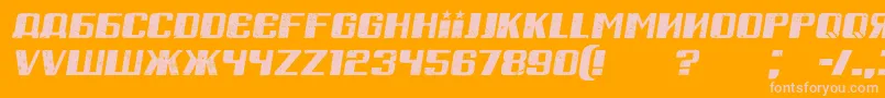 RussianSpringGrungedItalic Font – Pink Fonts on Orange Background