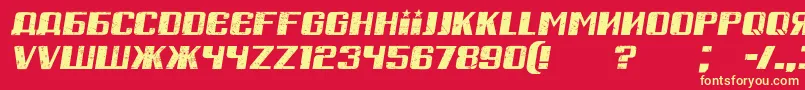 RussianSpringGrungedItalic Font – Yellow Fonts on Red Background