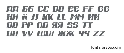 Überblick über die Schriftart RussianSpringGrungedItalic