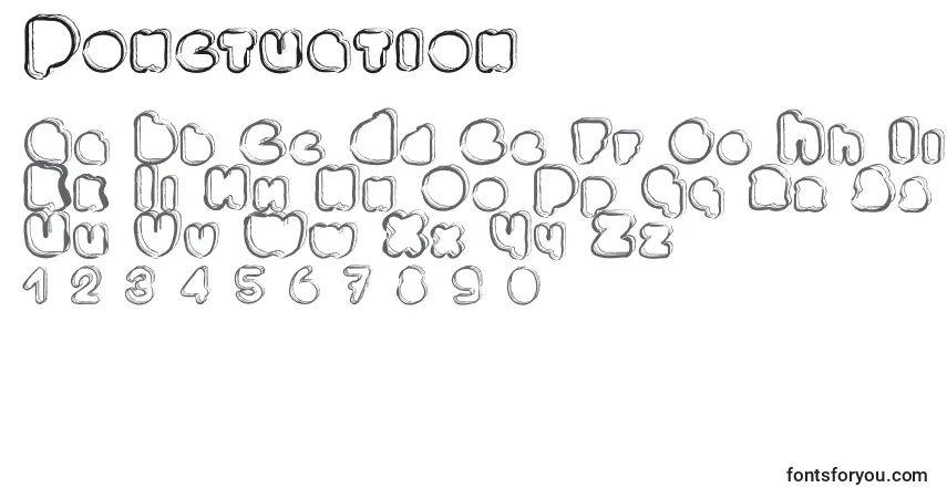 Schriftart Ponctuation – Alphabet, Zahlen, spezielle Symbole