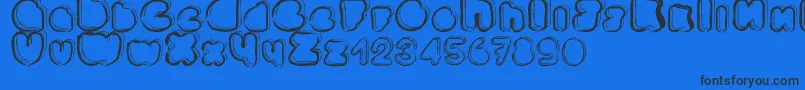 フォントPonctuation – 黒い文字の青い背景