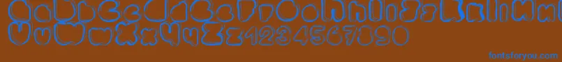 Ponctuation Font – Blue Fonts on Brown Background