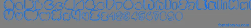 フォントPonctuation – 灰色の背景に青い文字