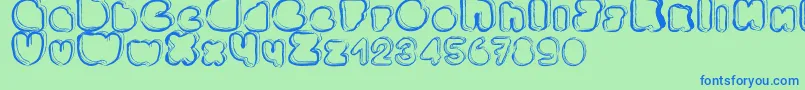 Ponctuation Font – Blue Fonts on Green Background