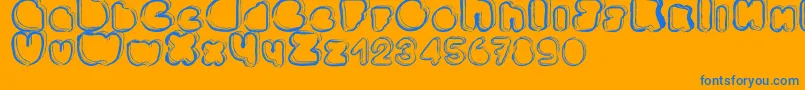 Шрифт Ponctuation – синие шрифты на оранжевом фоне