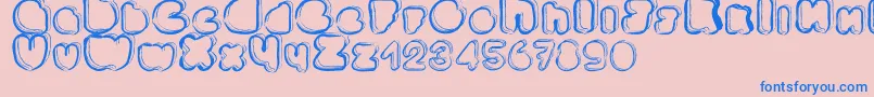 Ponctuation-fontti – siniset fontit vaaleanpunaisella taustalla