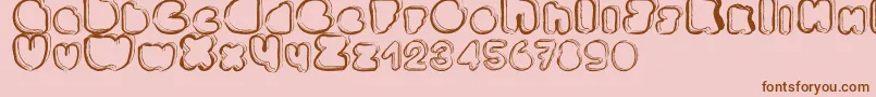 フォントPonctuation – ピンクの背景に茶色のフォント