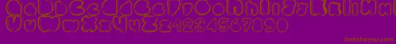 フォントPonctuation – 紫色の背景に茶色のフォント