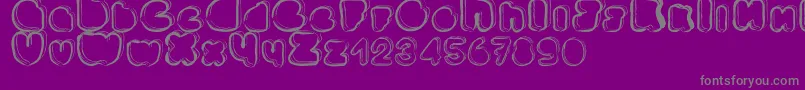 フォントPonctuation – 紫の背景に灰色の文字