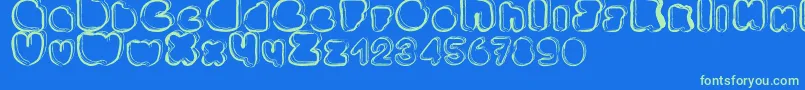 Ponctuation Font – Green Fonts on Blue Background