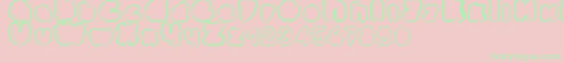 Ponctuation-fontti – vihreät fontit vaaleanpunaisella taustalla