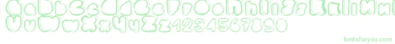 フォントPonctuation – 白い背景に緑のフォント