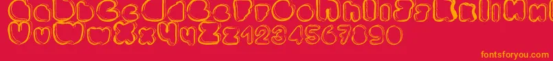 Ponctuation Font – Orange Fonts on Red Background