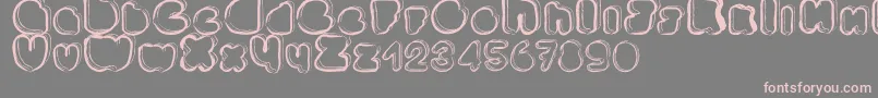 Ponctuation-fontti – vaaleanpunaiset fontit harmaalla taustalla