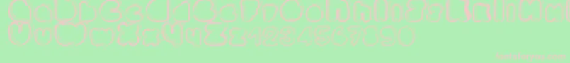 Ponctuation-fontti – vaaleanpunaiset fontit vihreällä taustalla