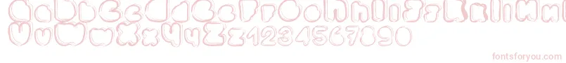 Ponctuation-fontti – vaaleanpunaiset fontit valkoisella taustalla