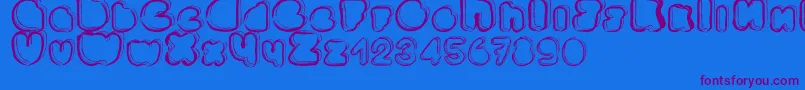 フォントPonctuation – 紫色のフォント、青い背景