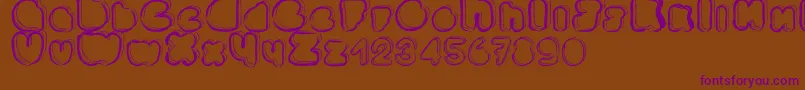 Czcionka Ponctuation – fioletowe czcionki na brązowym tle
