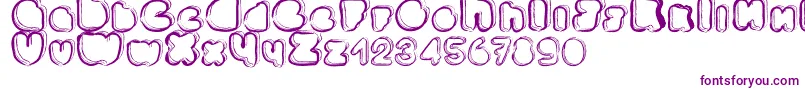 フォントPonctuation – 白い背景に紫のフォント