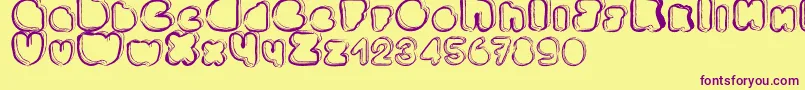 Шрифт Ponctuation – фиолетовые шрифты на жёлтом фоне