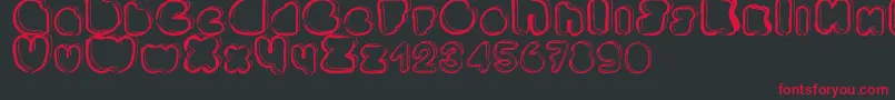 Ponctuation Font – Red Fonts on Black Background