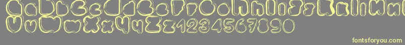 Ponctuation-fontti – keltaiset fontit harmaalla taustalla