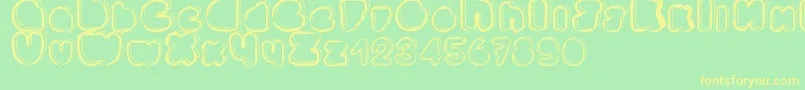 Ponctuation Font – Yellow Fonts on Green Background