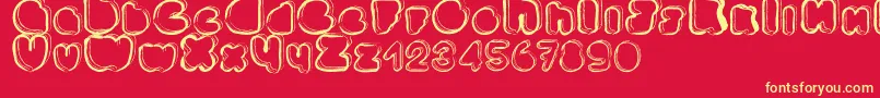 Ponctuation Font – Yellow Fonts on Red Background
