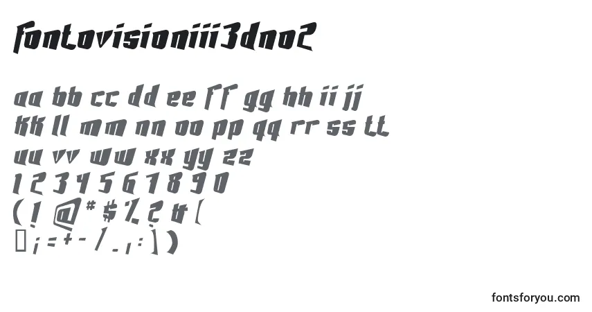 Schriftart FontovisionIii3DNo2 – Alphabet, Zahlen, spezielle Symbole