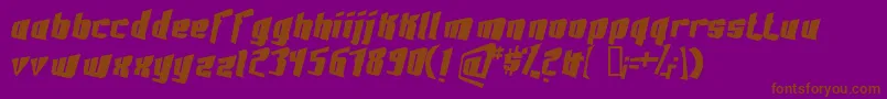 フォントFontovisionIii3DNo2 – 紫色の背景に茶色のフォント
