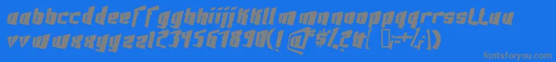 FontovisionIii3DNo2-Schriftart – Graue Schriften auf blauem Hintergrund