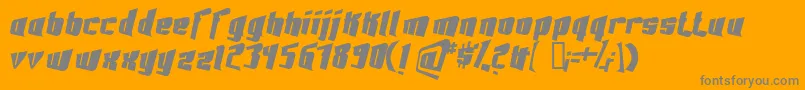 FontovisionIii3DNo2-Schriftart – Graue Schriften auf orangefarbenem Hintergrund