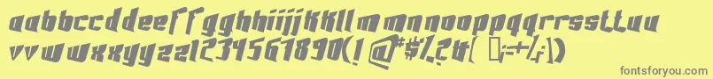 FontovisionIii3DNo2-fontti – harmaat kirjasimet keltaisella taustalla