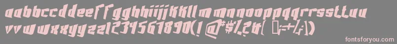 フォントFontovisionIii3DNo2 – 灰色の背景にピンクのフォント