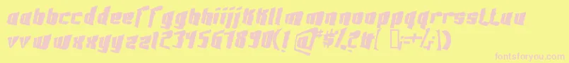 FontovisionIii3DNo2 Font – Pink Fonts on Yellow Background