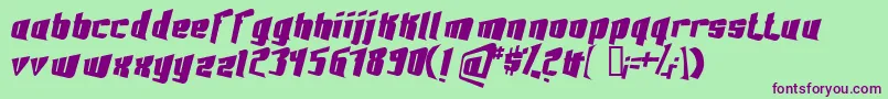 FontovisionIii3DNo2-fontti – violetit fontit vihreällä taustalla