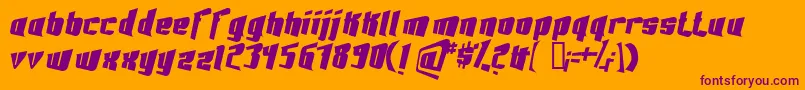 FontovisionIii3DNo2 Font – Purple Fonts on Orange Background