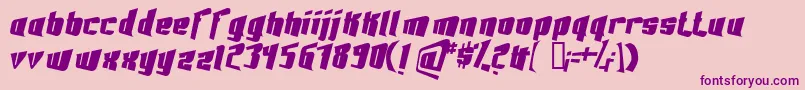 フォントFontovisionIii3DNo2 – ピンクの背景に紫のフォント