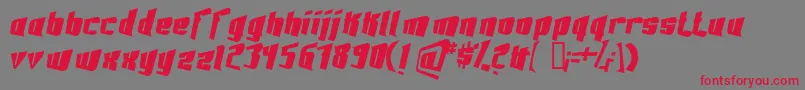 フォントFontovisionIii3DNo2 – 赤い文字の灰色の背景