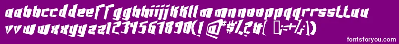 フォントFontovisionIii3DNo2 – 紫の背景に白い文字