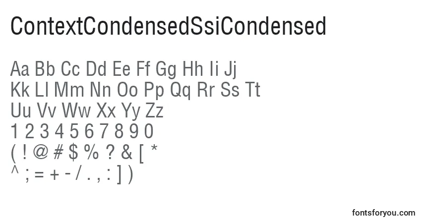 Czcionka ContextCondensedSsiCondensed – alfabet, cyfry, specjalne znaki