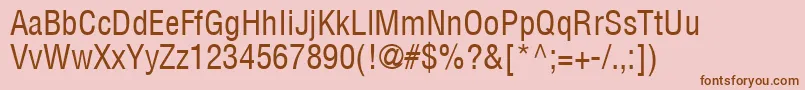 フォントContextCondensedSsiCondensed – ピンクの背景に茶色のフォント
