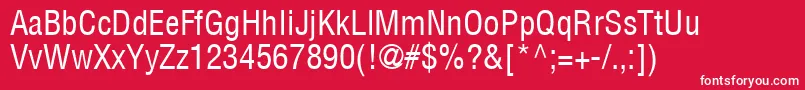 ContextCondensedSsiCondensed-fontti – valkoiset fontit punaisella taustalla