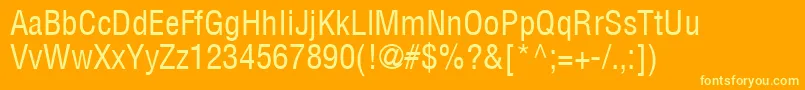 Fonte ContextCondensedSsiCondensed – fontes amarelas em um fundo laranja